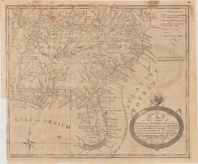 A Map of the States of Virginia North Carolina South Carolina and Georgia Comprehending the Spanish Provinces of East and West Florida...