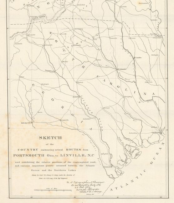Sketch of the Country Embracing Several Routes from Portsmouth Ohio, to Linville, N.C and Exhibiting the Relative Positions of the Contemplated Road...
