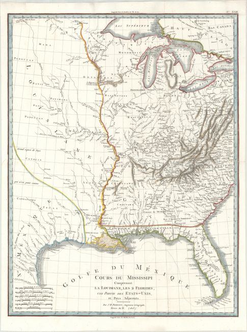 Cours du Mississipi Comprenant la Louisiane, les 2 Florides, une Partie des Etats-Unis et Pays Adjacents