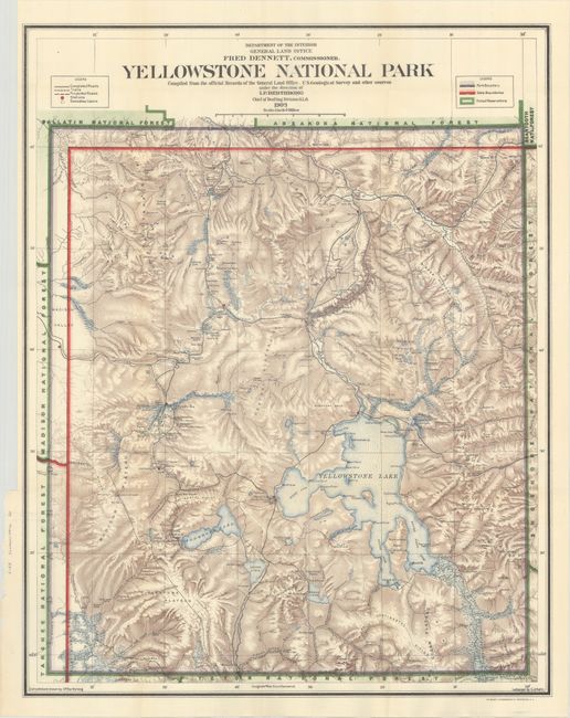 Yellowstone National Park Compiled from the Official Records of the General Land Office... [with] Map of the Yellowstone National Park with the Adjacent Hoodoo Region