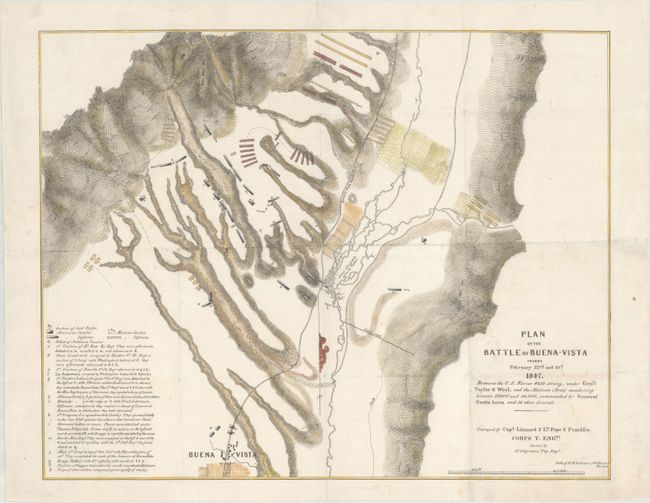 Plan of the Battle of Buena-Vista Fought February 22nd and 23d 1847. Between the U.S. Forces 4610 Strong, Under Genls. Taylor & Wool, and the Mexican Army Numbering Between 22,000 and 24,000 Commanded by General Santa Anna...