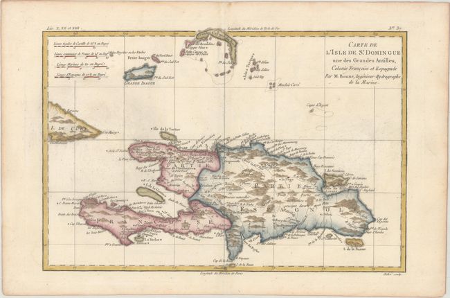 Carte de l'Isle de St. Domingue une des Grandes Antilles, Colonie Francoise et Espagnole