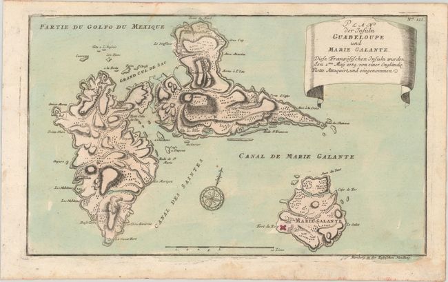 Plan der Insuln Guadeloupe und Marie Galante...