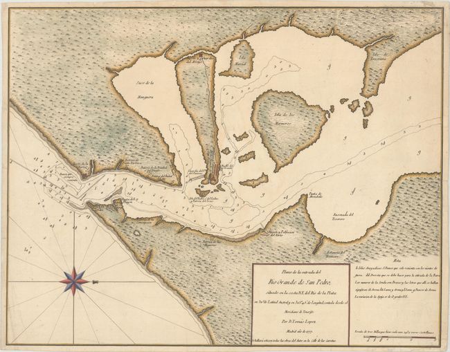 Plano de la Entrada del Rio Grande de San Pedro, Situado en la Costa N.E. del Rio de la Plata...