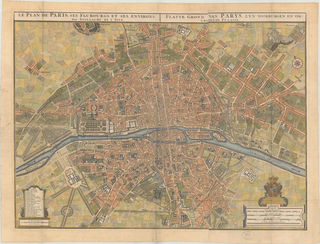 Le Plan de Paris, Ses Faubourgs et Ses Environs / Platte Grond van Parys, zyn Voorburgen en Omleggende Plaatse