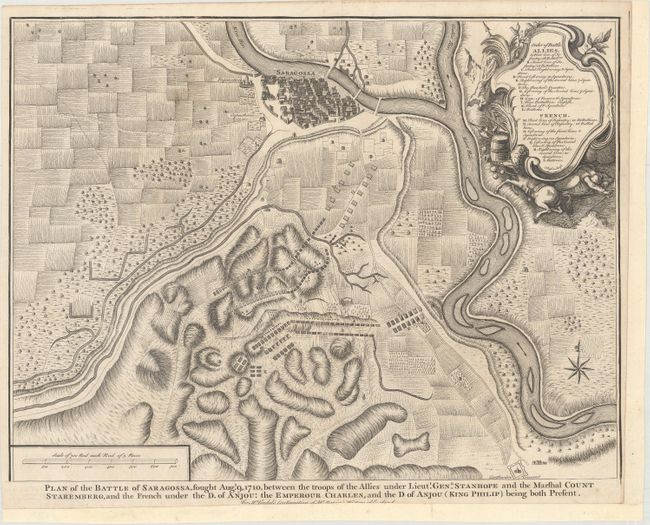 Plan of the Battle of Saragossa, Fought Augt. 9, 1710, Between the Troops of the Allies Under Lieutt. Genl. Stanhope and the Marshal Count Staremberg...