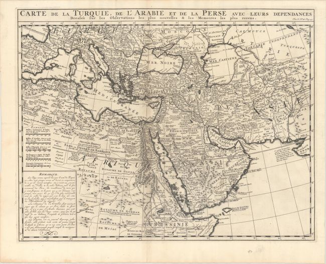 Carte de la Turquie, de l'Arabie et de la Perse avec Leurs Dependances Dressee sur les Observations les Plus Nouvelles & les Memoires les Plus Recens