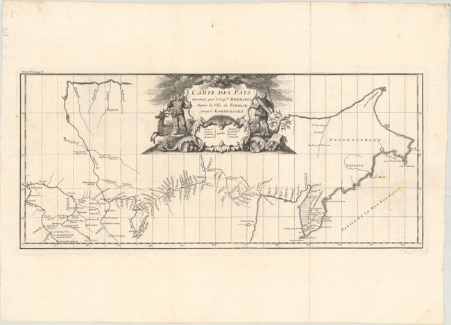 Carte des Pays Traverses par le Capne. Beerings Depuis la Ville de Tobolsk Jusqu'a Kamtschatka