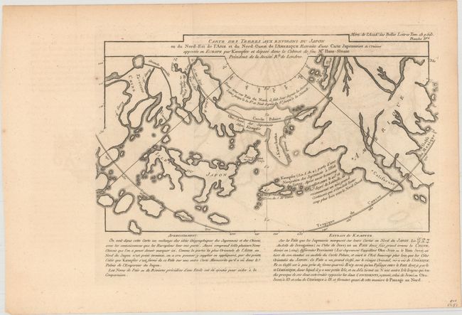 Carte des Terres aux Environs du Japon ou du Nord-Est de l'Asie et du Nord-Ouest de l'Amerique Extraite d'une Carte Japonnoise...