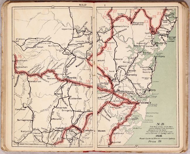 N.S.W. Motorists' Road Guide Extending Also to Melbourne and Brisbane...