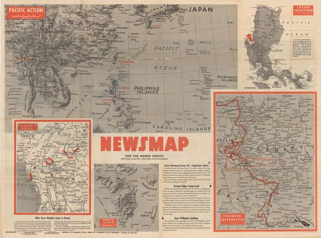 Newsmap for the Armed Forces... [on verso] Duren, Germany - Before and After