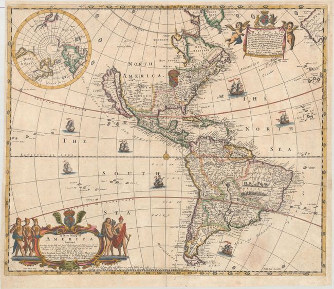 A New Mapp of America Devided According to the Best and Latest Observations and Discoveries Wherein Are Described by Thear Proper Names the Seaverall Countries That Belonge to ye English...
