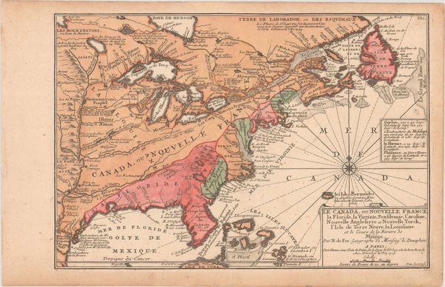 Le Canada, ou Nouvelle France, la Floride, la Virginie, Pensilvanie, Caroline, Nouvelle Angleterre et Nouvelle Yorck, l'Isle de Terre Neuve, la Louisiane et le Cours de la Riviere de Misisipi