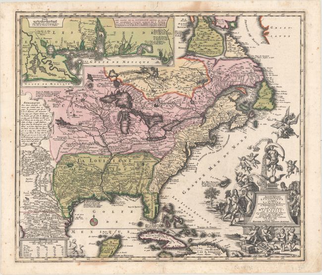 Accurata Delineatio Celeberrimae Regionis Ludovicianae vel Gallice Louisiane ol. Canadae et Floridae ad Poliatione in Septemtrionali America Descriptae quae Hodie Nomine Fluminis Mississippi...