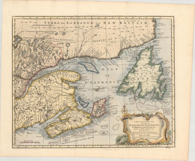 A New & Accurate Map of the Islands of Newfoundland, Cape Breton, St. John and Anticosta; Together with the Neighbouring Countries of Nova Scotia, Canada &c...