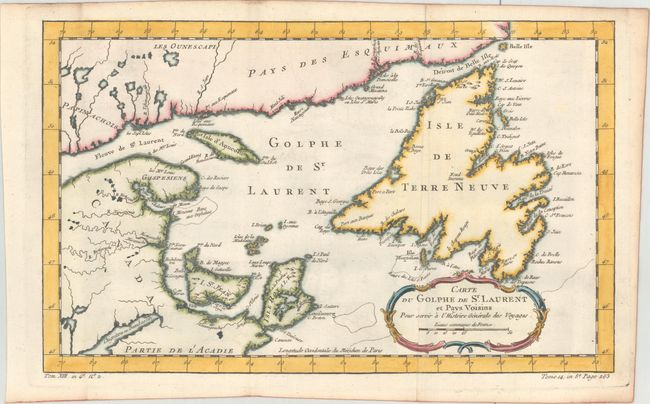 Carte du Golphe de St. Laurent et Pays Voisins pour Servir a l'Histoire Generale des Voyages