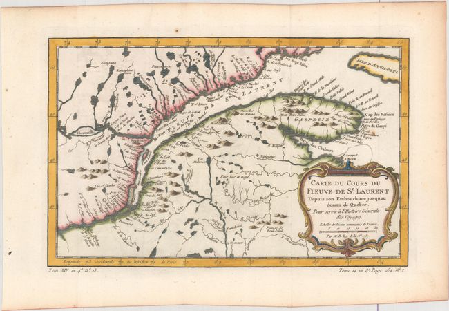 Carte du Cours du Fleuve de St. Laurent Depuis son Embouchure Jusqu'au Dessus de Quebec. Pour Servir a l'Histoire Generale des Voyages [with] Suite du Cours du Fleuve de St. Laurent, Depuis Quebec Jusqu au Lac Ontario