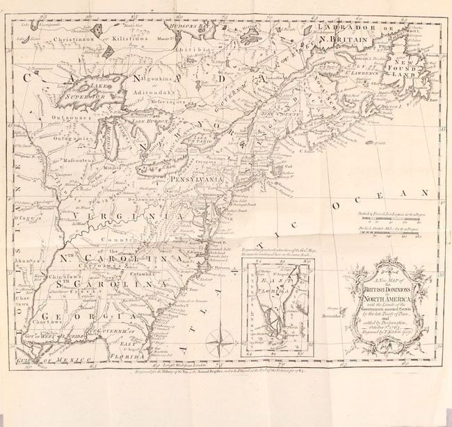 A New Map of the British Dominions in North America; with the Limits of the Governments Annexed Thereto by the Late Treaty of Peace... [bound in] The Annual Register, or a View of the History, Politicks, and Literature