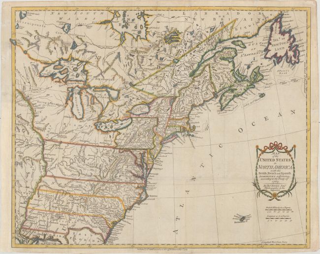 Map of the United States in North America: with the British, French and Spanish Dominions Adjoining, According to the Treaty of 1783