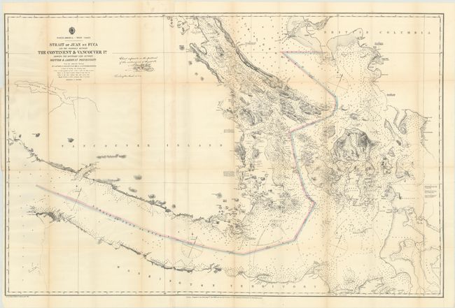Strait of Juan de Fuca and the Channels Between the Continent & Vancouver Id. Showing the Boundary Line Between British & American Possessions
