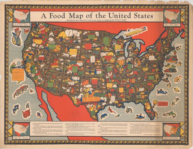 A Food Map of the United States Showing the Part Played by Each of Our States in Supplying the Nation's Larder
