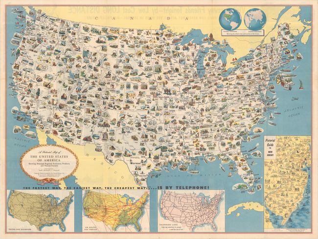 A Pictorial Map of the United States of America Showing Principal Regional Resources, Products, and Natural Features