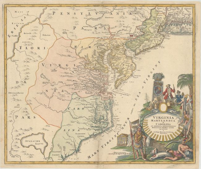 Virginia Marylandia et Carolina in America Septentrionali Britannorum Industria Excultae Repraesentatae