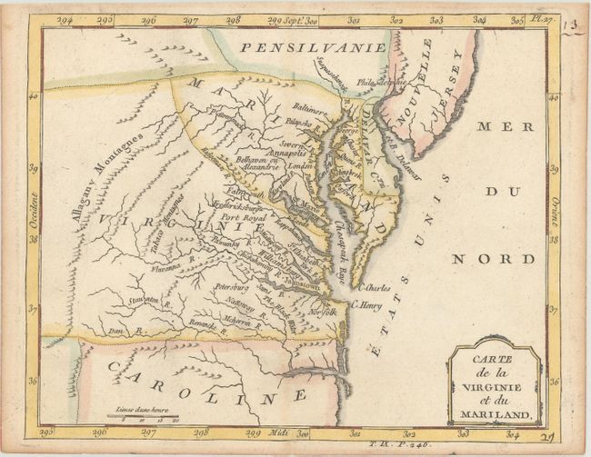 Carte de la Virginie et du Mariland