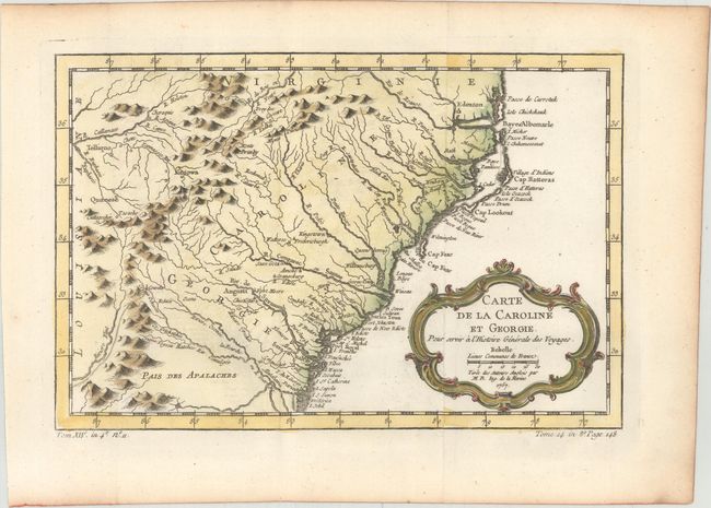 Carte de la Caroline et Georgie. Pour Servir a l'Histoire Generale des Voyages