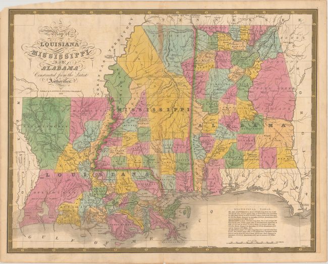Map of Louisiana Mississippi and Alabama Constructed from the Latest Authorities