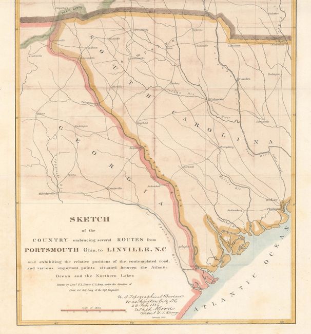 Sketch of the Country Embracing Several Routes from Portsmouth Ohio, to Linville, N.C and Exhibiting the Relative Positions of the Contemplated Road...
