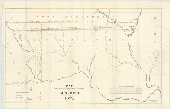 Map Showing the Disputed Boundary of Missouri and Iowa