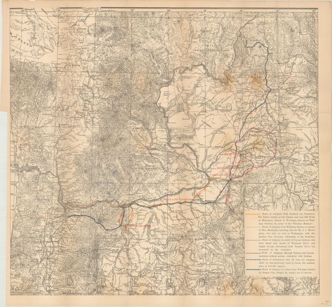 [Untitled - Map Showing Routes of Oregon Volunteers During the Cayuse War of 1848]