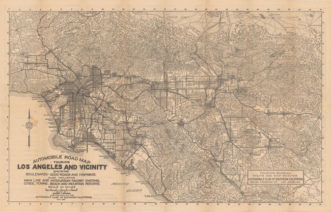 Automobile Road Map Touring Los Angeles... [with] Automobile Road Map Touring Los Angeles... [and] Map Showing Congested and Business District of the City of Los Angeles... [and] Principal Automobile Routes In and Out of Los Angeles