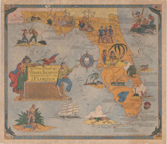 Ye True Chart of Pirate Treasure Lost or Hidden in the Land & Waters of Florida