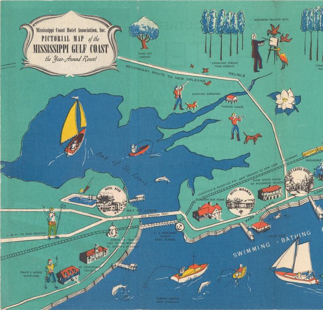 Pictorial Map of the Mississippi Gulf Coast the Year-Around Resort