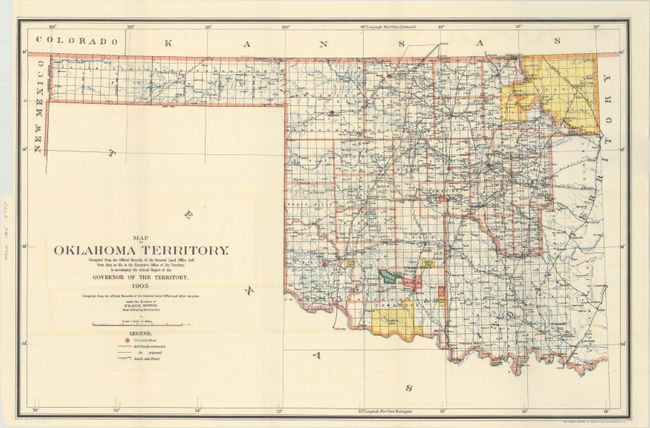 Map of Oklahoma Territory. Compiled from the Official Records of the General Land Office and from Data on File in the Executive Office of the Territory...