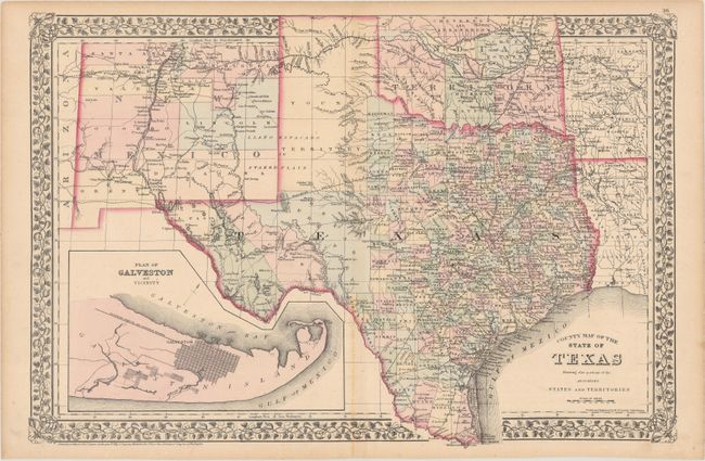County Map of the State of Texas Showing Also Portions of the Adjoining States and Territories