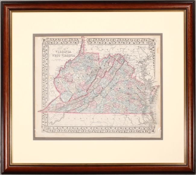 County Map of Virginia and West Virginia