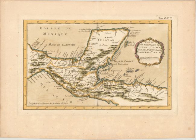 Carte des Provinces de Tabasco, Chiapa, Verapaz, Guatimala, Honduras et Yucatan