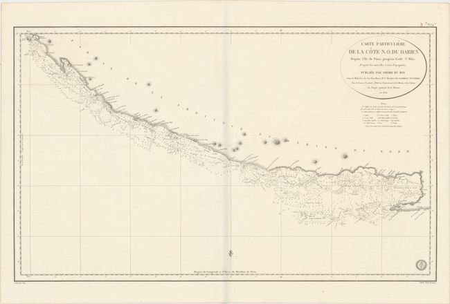 Carte Particuliere de la Cote N.O. du Darien Depuis l'Ile de Pinos Jusqu'au Golfe St. Blas. D'Apres les Nouvelles Cartes Espagnoles...