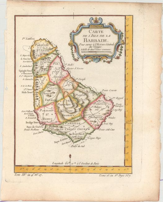 Carte de l'Isle de la Barbade, pour Servir a l'Histoire Generale des Voyages