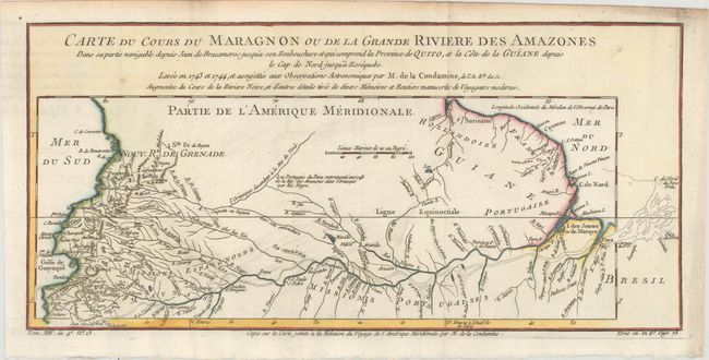 Carte du Cours du Maragnon ou de la Grande Riviere des Amazones dans sa Partie Navigable Depuis Jaen de Bracamoros...