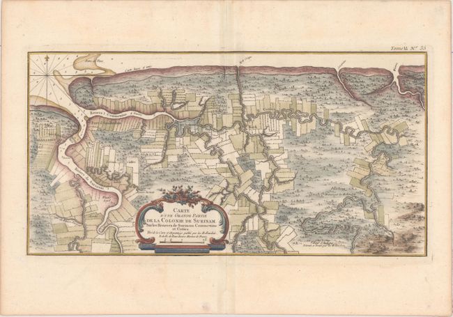 Carte d'une Grande Partie de la Colonie de Surinam, sur les Rivieres de Surinam Commewine, et Cottica...