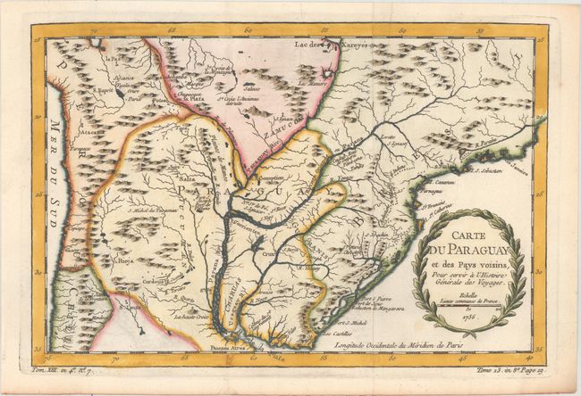 Carte du Paraguay et des Pays Voisins, pour Servir a l'Histoire Generale des Voyages