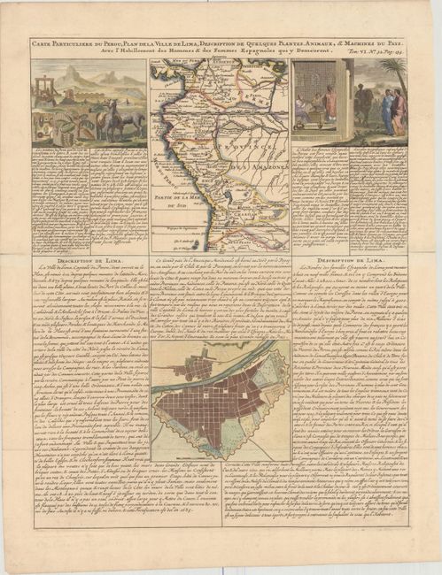 Carte Particuliere du Perou, Plan de la Ville de Lima, Description de Quelques Plantes, Animaux, & Machines du Pays...