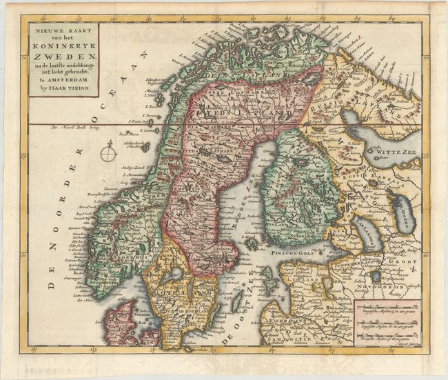 Nieuwe Kaart van het Koninkryk Zweden, na de Laatste Ondekkinge int Licht Gebracht