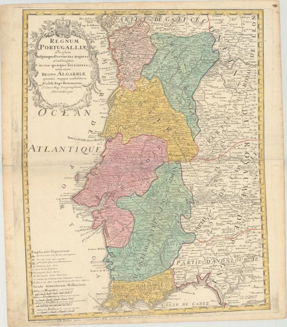 Regnum Portugalliae Divisum in Quinque Provincias Majores & Subdivisum in sua Quaeque Territoria una cum Regno Algarbiae...