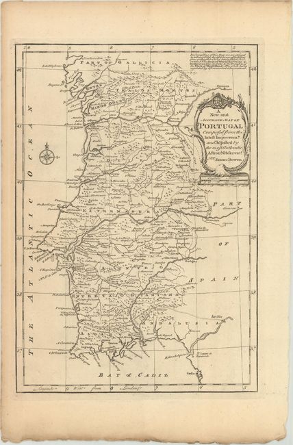 A New and Accurate Map of Portugal Composed from the Latest Improvemts. and Adjusted by the Most Authentic Astronl. Observats.