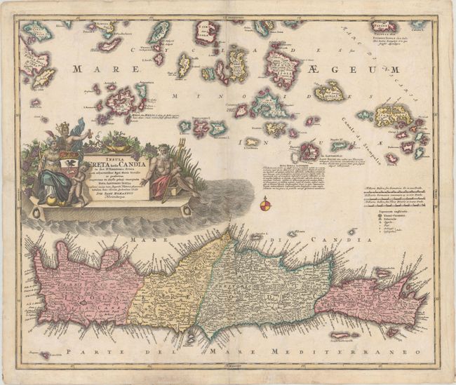 Insula Creta Hodie Candia in sua IV. Territoria Divisa cum Adjacentibus Aegei Maris Insulis...